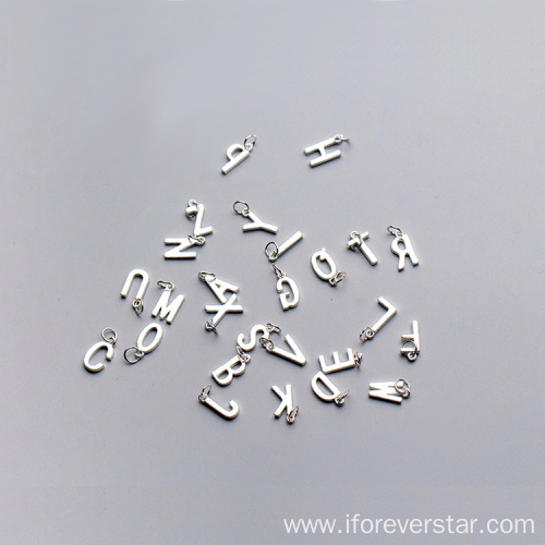 Sterling Silver Pendant Setting Letters A-Z Alphabet Pendant